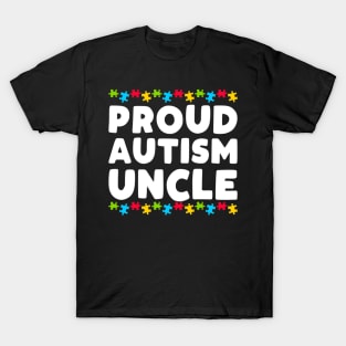 Mens Autism Awareness Proud Autism Uncle T-Shirt